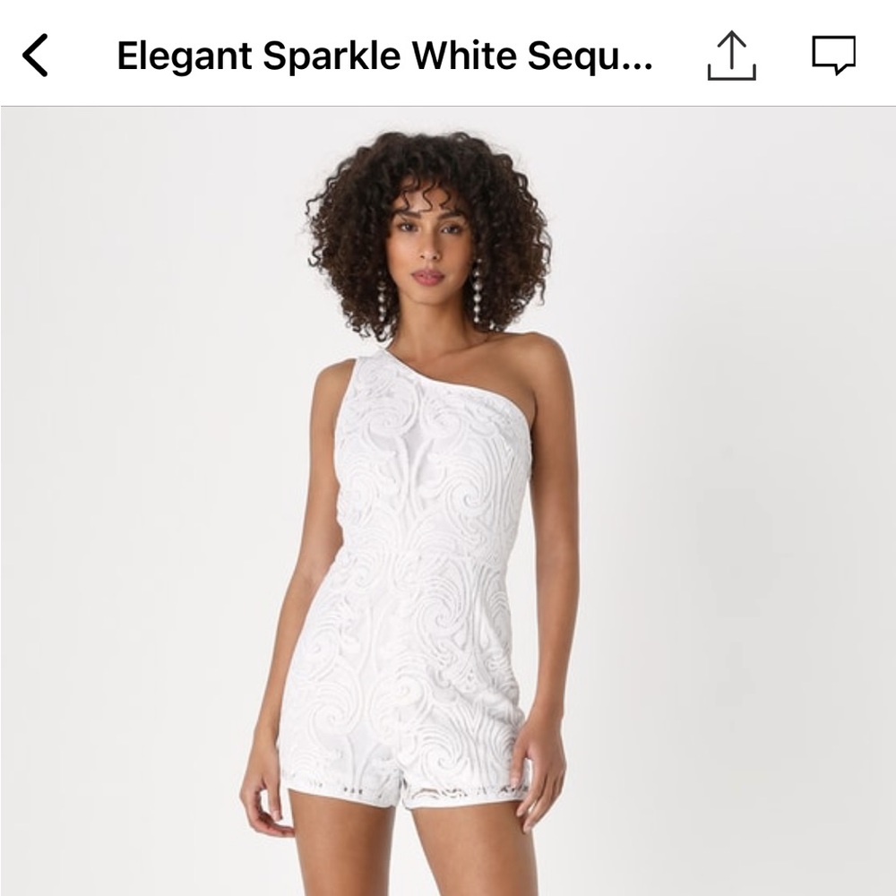 Lulu’s Elegant Sparkly White Romper